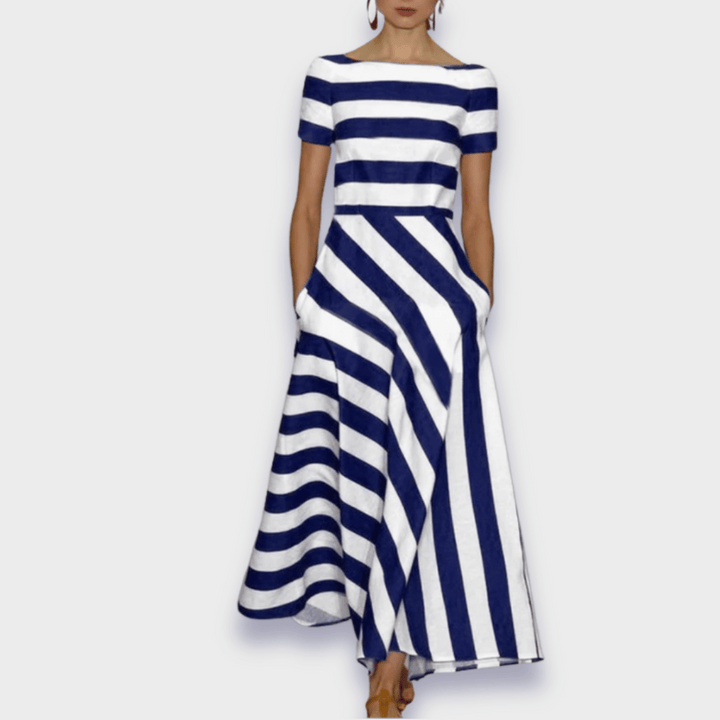 Nika™ - Artisan-Made Striped Maxi Dress