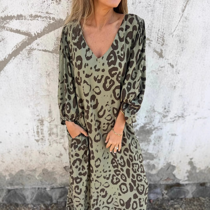 Janice™ - Animal Print Midi Dress