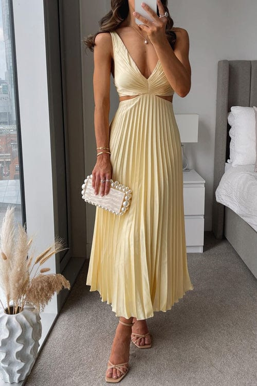 Yasmin - Pleated Dress with Cut-Outs