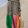 Felicia - Colourful Stripe Art Print Dress
