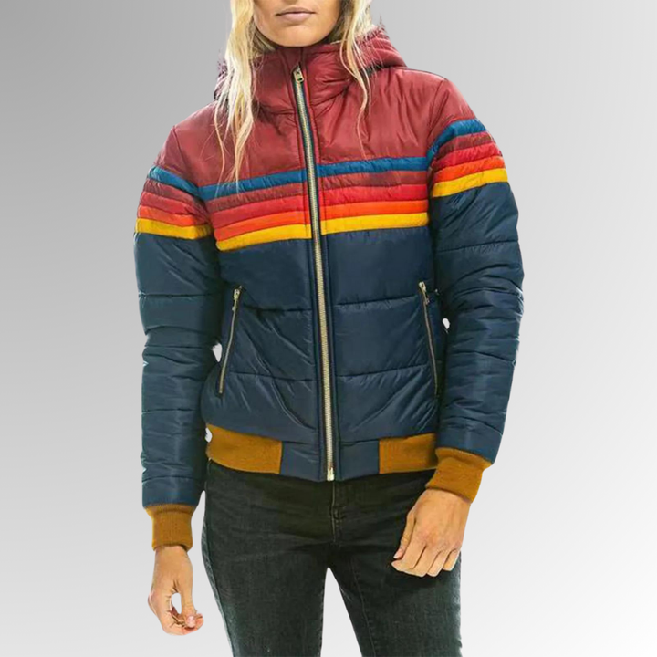 Hannah™ - Rainbow Striped Zip-up Jacket