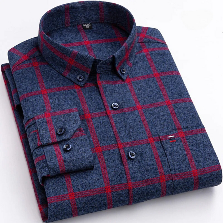 Joseph™ - Elegant Checkered Long Sleeve Shirt