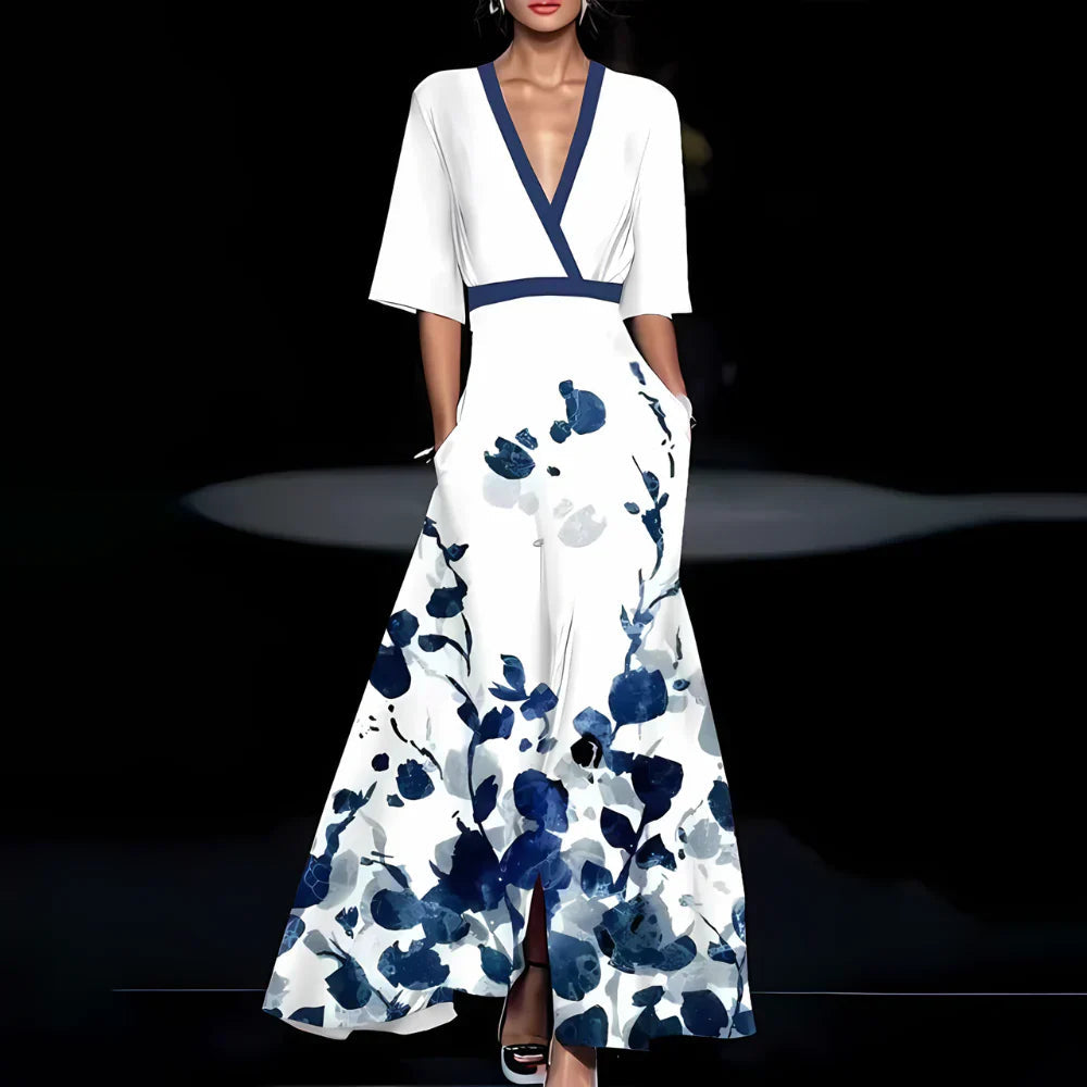 Margaret™ - Elegant Floral Wrap Dress