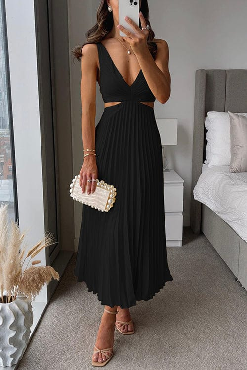 Yasmin - Pleated Dress with Cut-Outs
