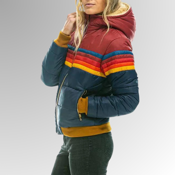 Hannah™ - Rainbow Striped Zip-up Jacket