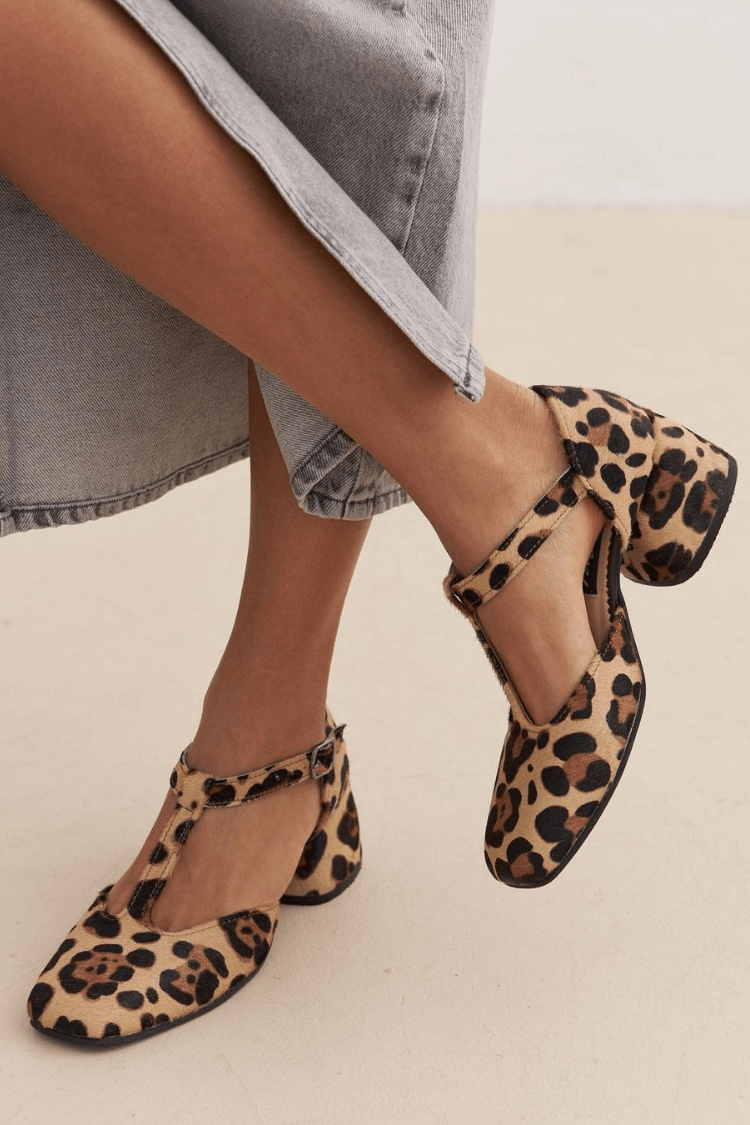 MARGHERITA | T-STRAP ANIMAL PRINT SHOES