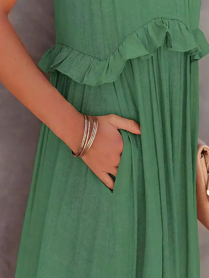 Athena™ - Halter Ruffle Maxi Dress