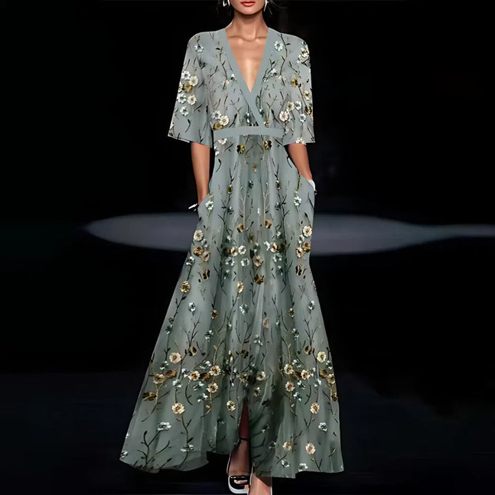 Margaret™ - Elegant Floral Wrap Dress