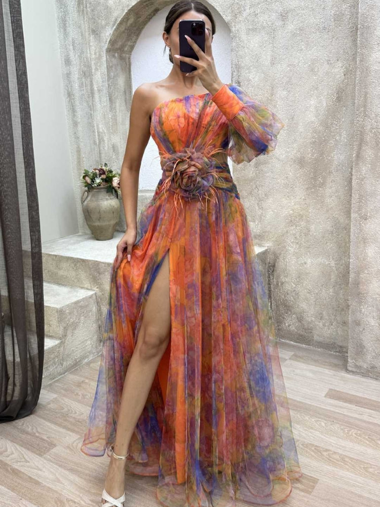 Maria™ - Floral Asymmetrical Maxi Dress