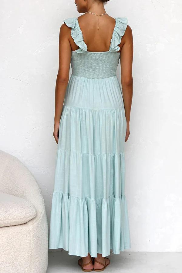 Rianah™ - Sophisticated V-Neck Maxi Dress