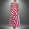 Nika™ - Elegant Striped Long Dress