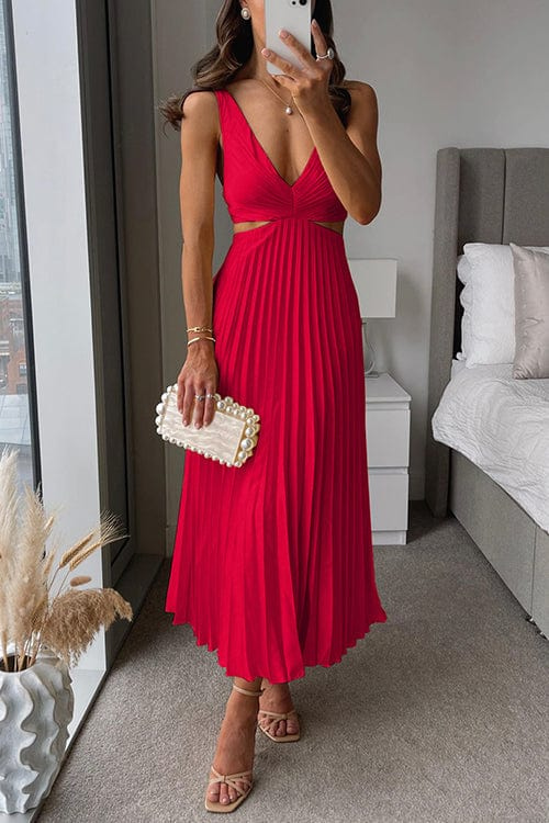 Yasmin - Pleated Dress with Cut-Outs
