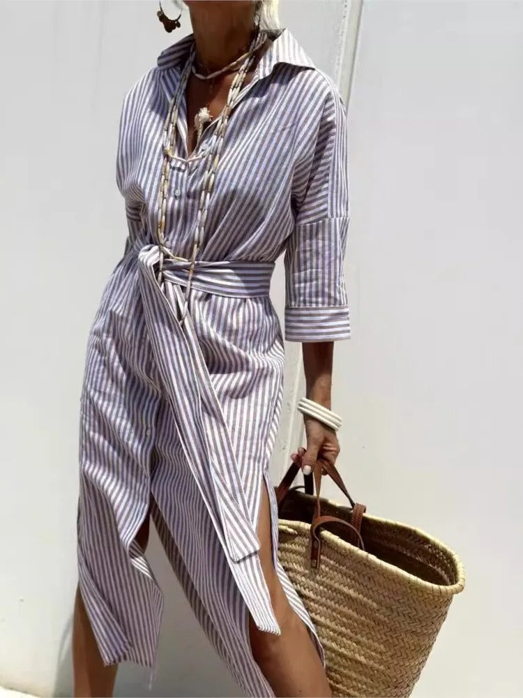 Jessica™ - Striped Dress with Collar