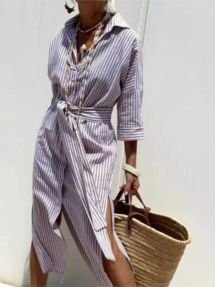 Jessica™ - Striped Dress with Collar