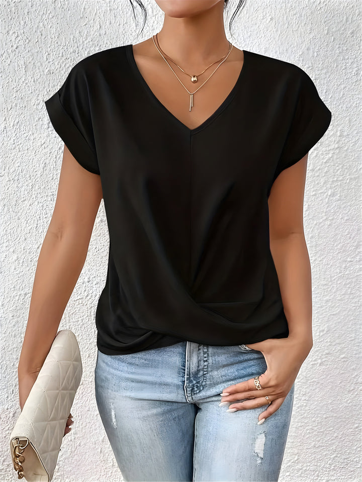 Sylvia™ - Twist Front V-Neck Top