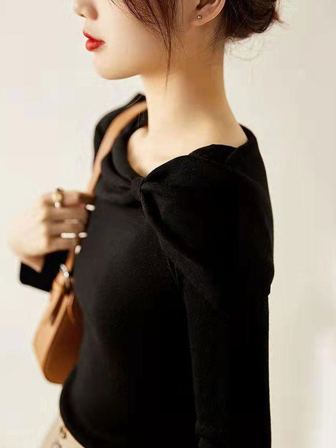 Olivia™ - Off-Neck Bow Knitted Jumper