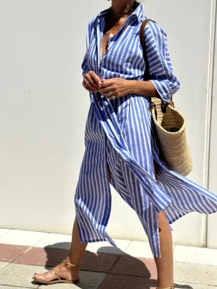 Jessica™ - Striped Dress with Collar