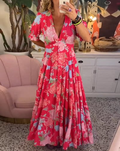 Vanessa™ - V-Neck Floral Dress