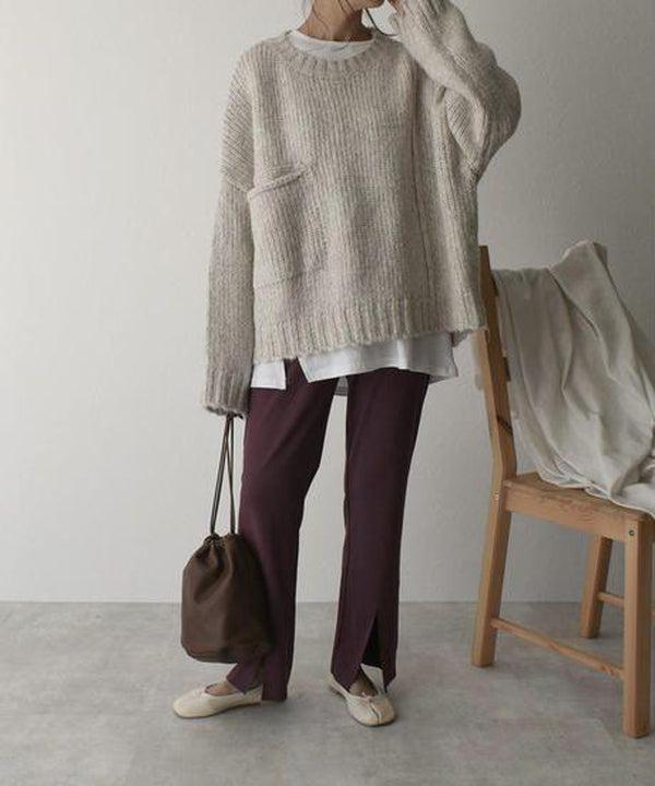 Sophie™ - Oversized Ivory Pocket Front Jumper