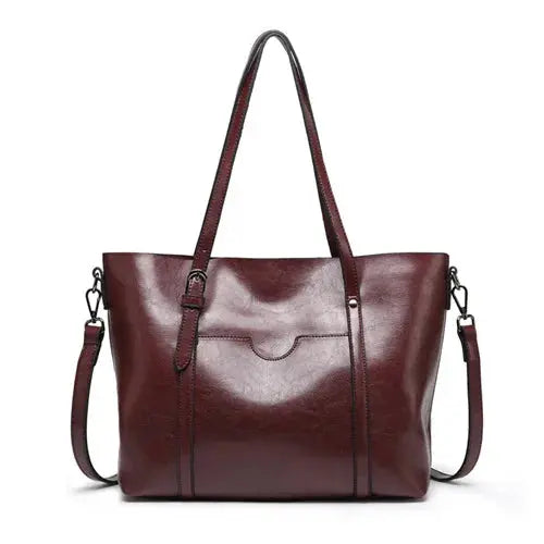 Anna's Luxe Classic | Faux Leather Shoulder Tote