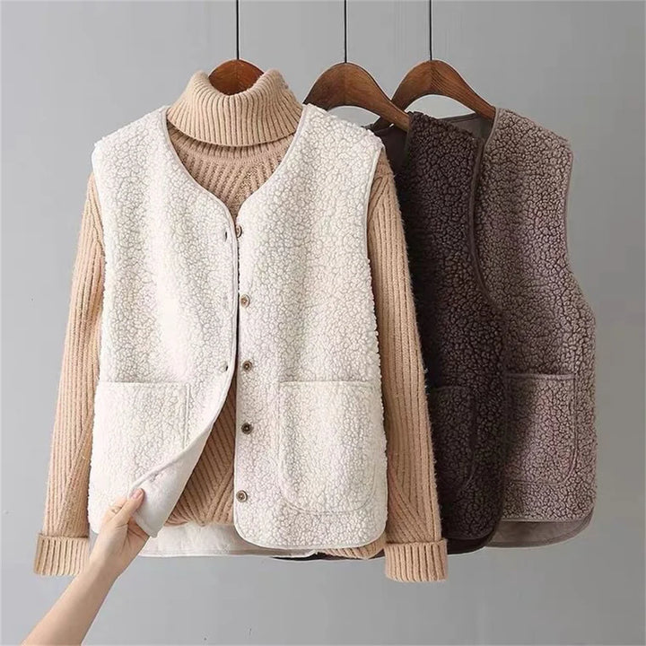 Faye™ - Classy Fleece Button Vest
