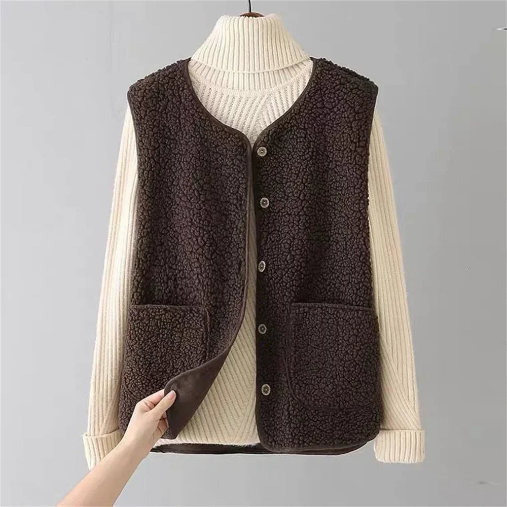 Faye™ - Classy Fleece Button Vest