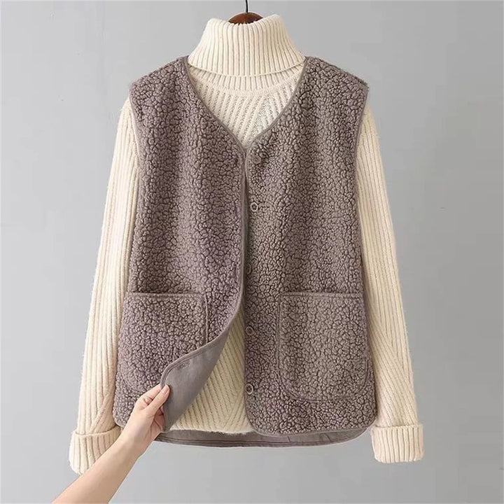 Faye™ - Classy Fleece Button Vest