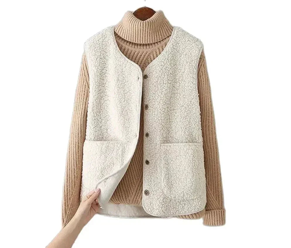 Faye™ - Classy Fleece Button Vest