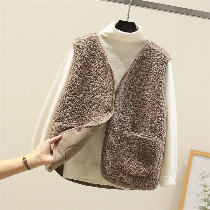 Faye™ - Classy Fleece Button Vest