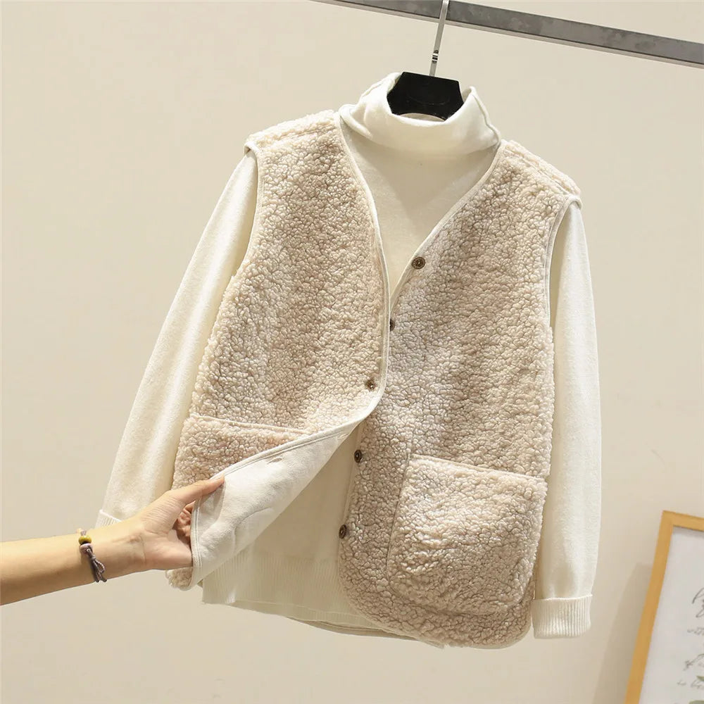Faye™ - Classy Fleece Button Vest