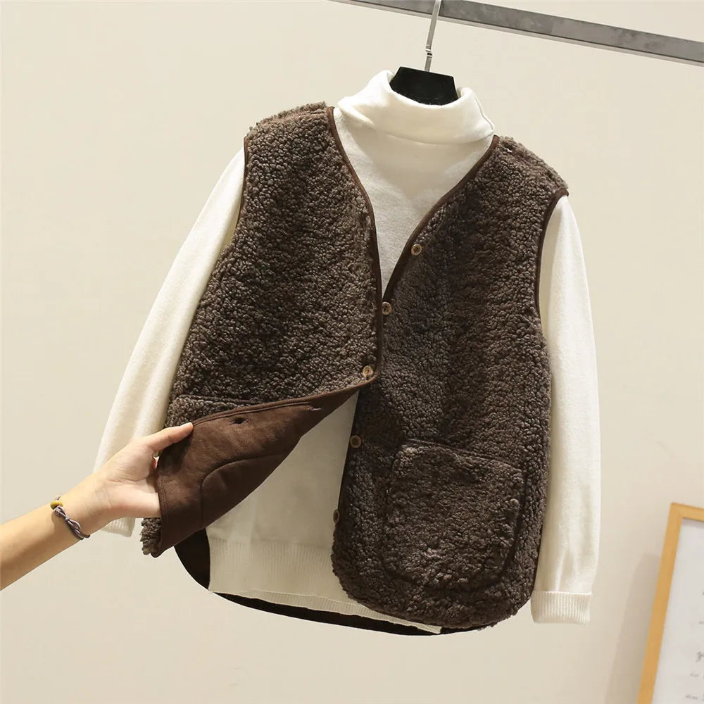 Faye™ - Classy Fleece Button Vest