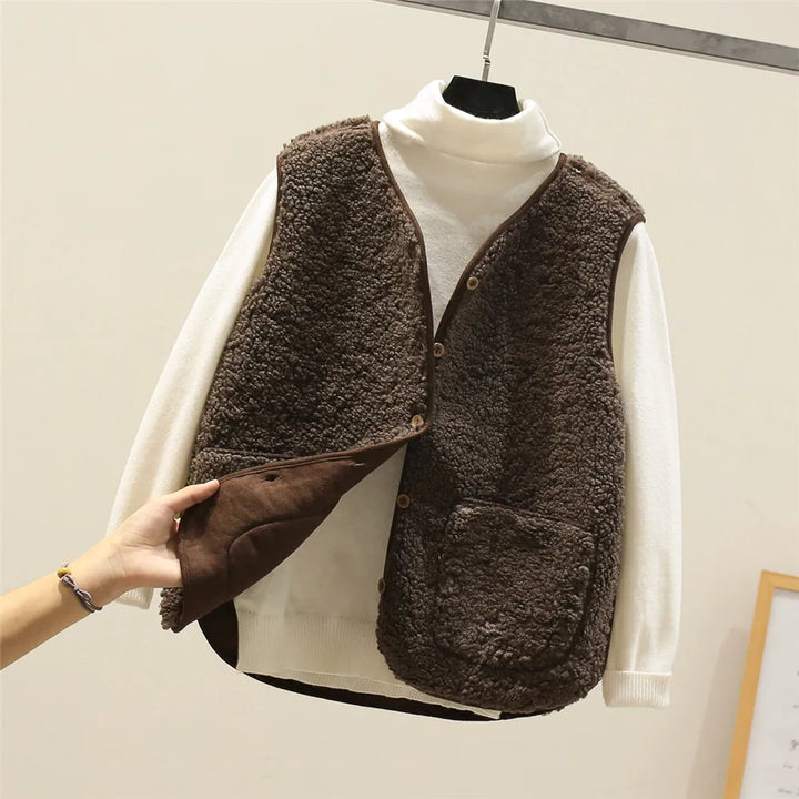 Faye™ - Classy Fleece Button Vest