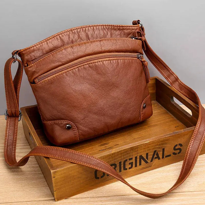 Retro Charm | Soft Leather Anti-Theft Messenger Bag