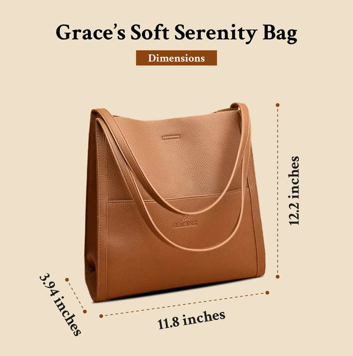 Grace’s Soft Serenity | Designer Leather Crossbody Tote