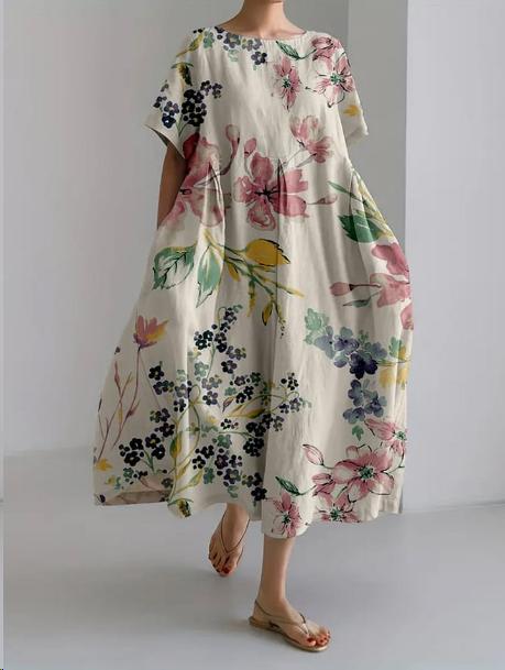 Genevieve™ - Elegant Floral Print Maxi Dress