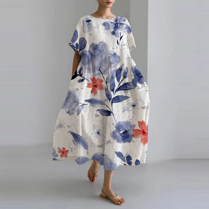 Genevieve™ - Elegant Floral Print Maxi Dress