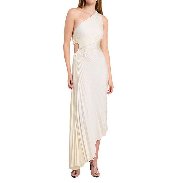 Kristina™ - Asymmetrical Pleated Midi Dress