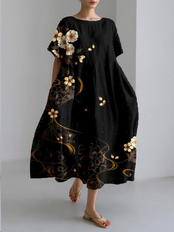 Genevieve™ - Elegant Floral Print Maxi Dress