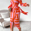 Olivia – Printed Waist-Cinching Shirt Dress