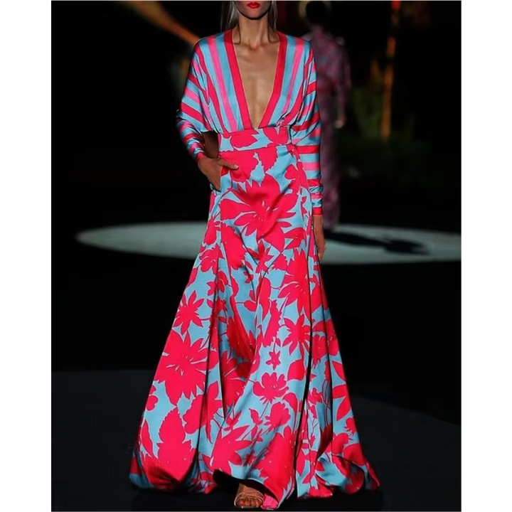 Cassidy™ - V-neck Long Sleeve Maxi Dress