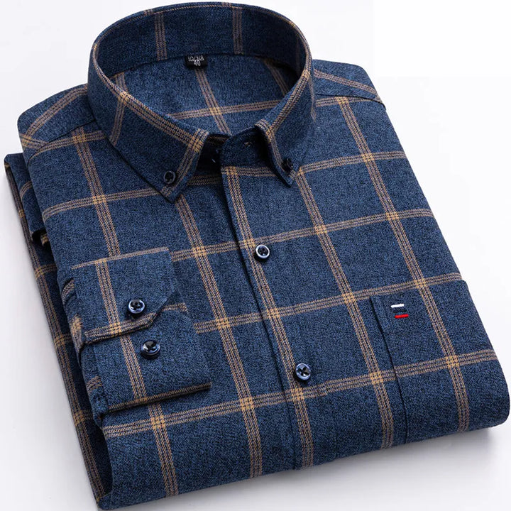 Joseph™ - Elegant Checkered Long Sleeve Shirt