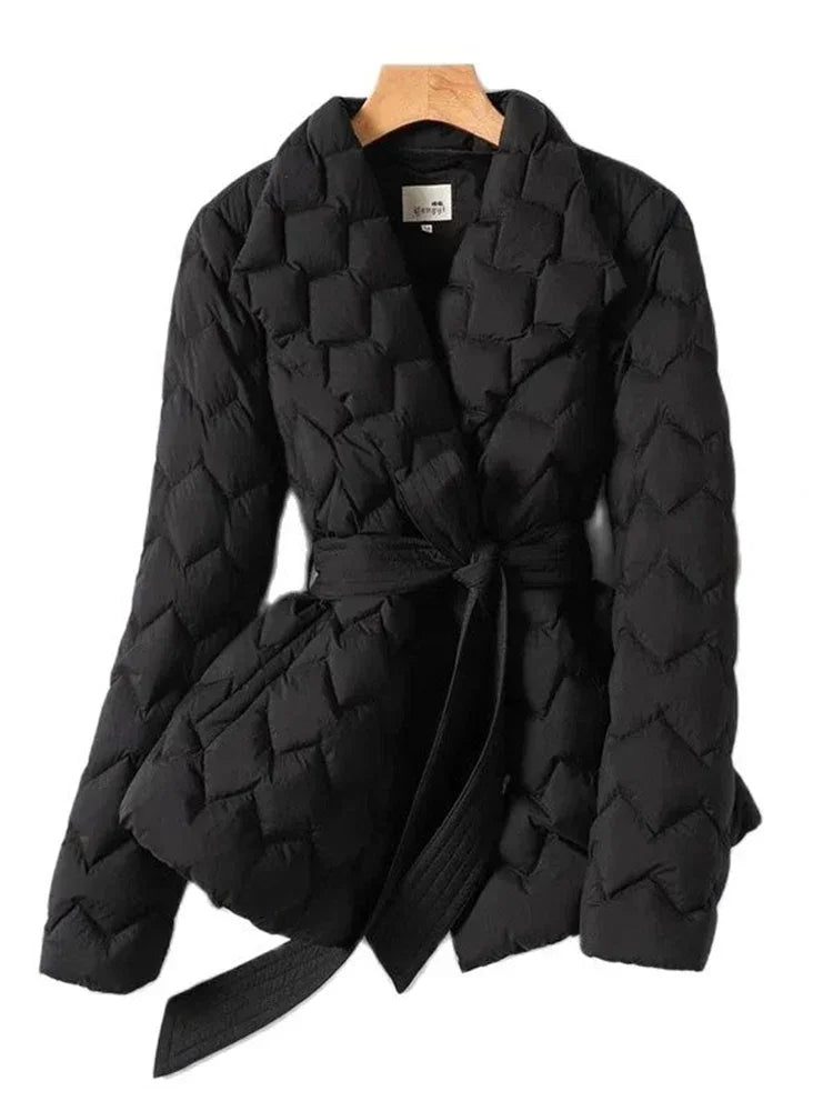 Antonella™ - Elegant down coat with belt