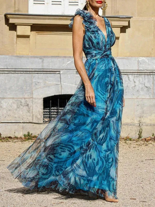 Bianca™ - Bohemian Style Dress with Deep V Neck