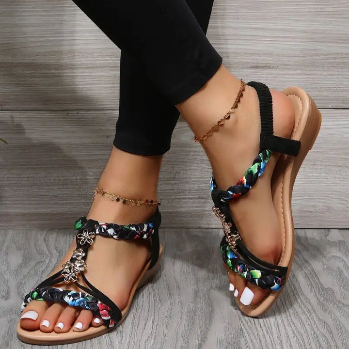 Lina™ | Woven Flat Sandals