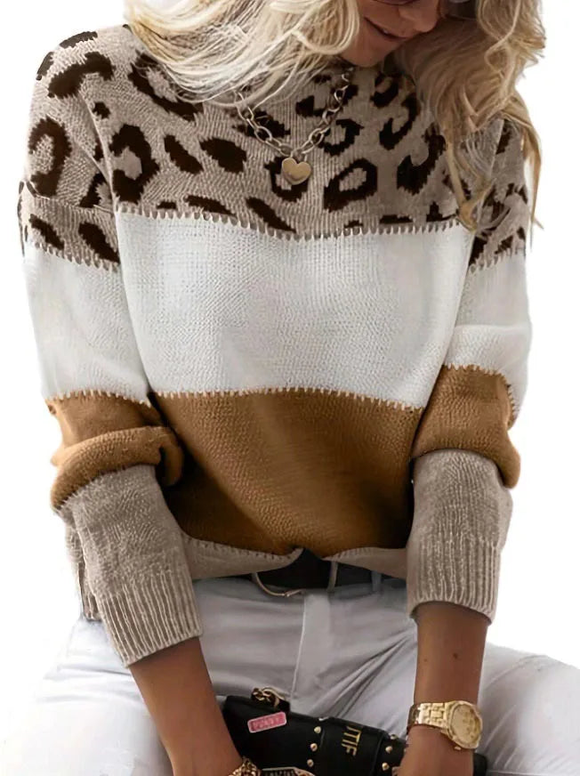 Helen™ - Elegant Jumper with Leopard Design