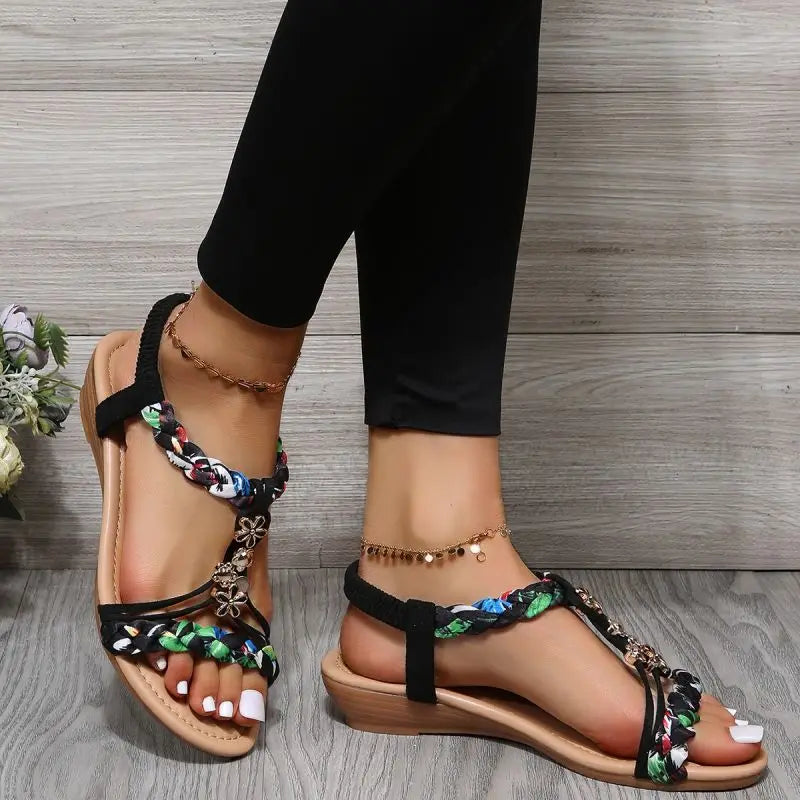 Lina™ | Woven Flat Sandals