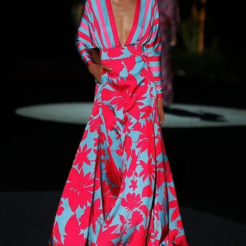 Cassidy™ - V-neck Long Sleeve Maxi Dress