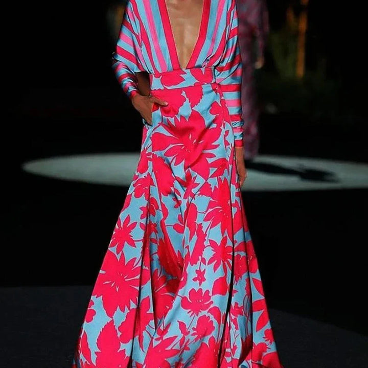 Cassidy™ - V-neck Long Sleeve Maxi Dress