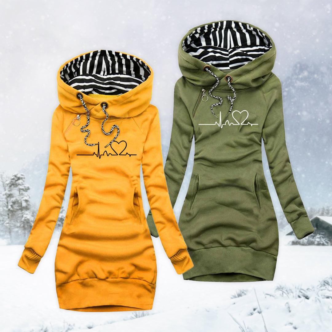 Cristina™ - Sweater Dress with Heartbeat Print