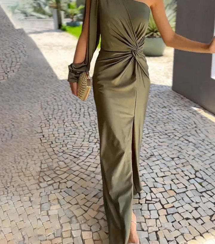 Theodora™ - Luxurious One Shoulder Long Dress
